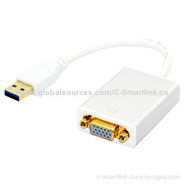 USB3.0 Adapter, USB3.0 to VGA, ABS Shell, Supports Microsoft's Windows 7, 8, Control Panel, 1080P